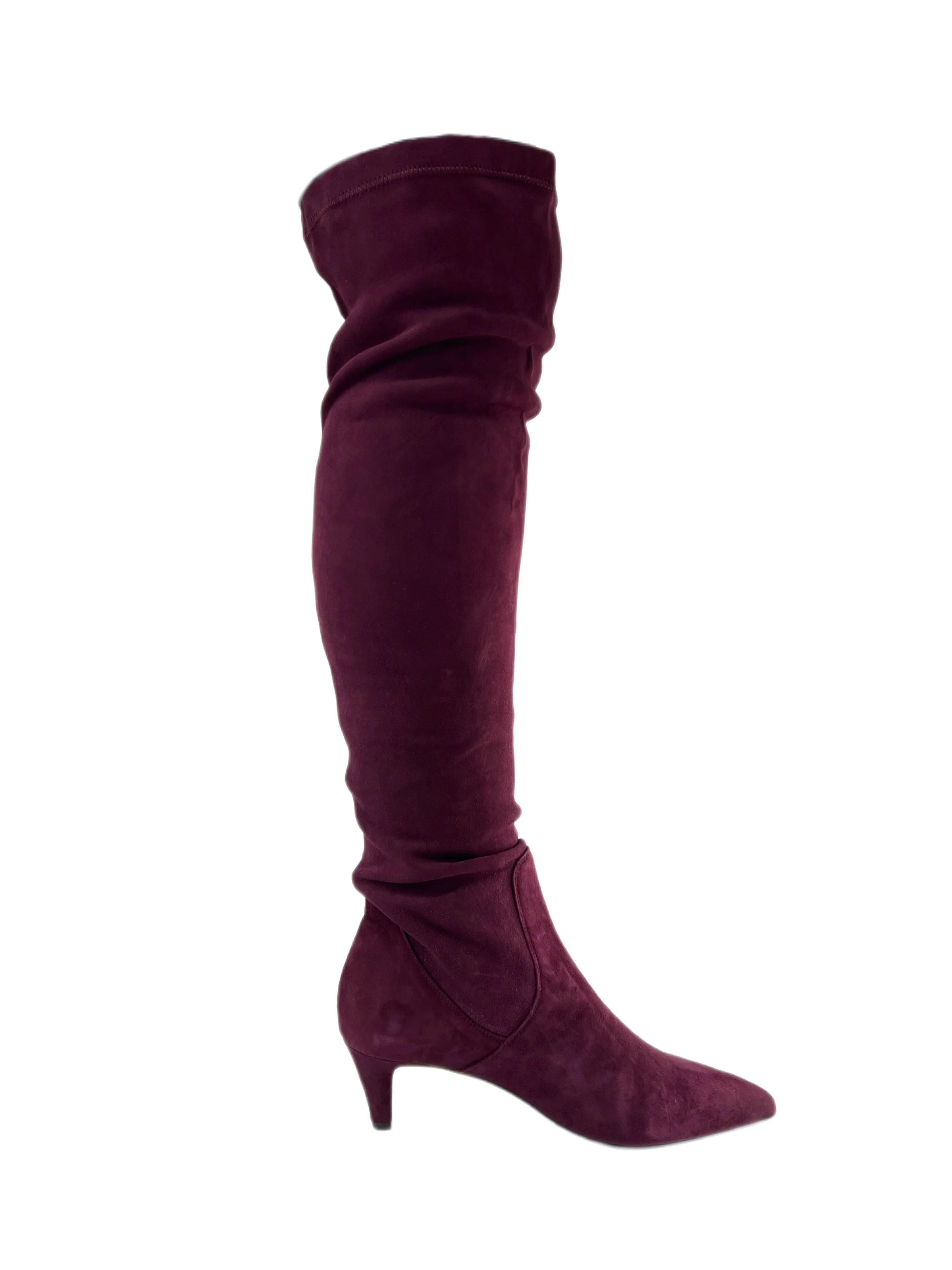 Marina Rinaldi Women's Vino Limone Kitten Heel Suede Knee Boots Size 10 NWB