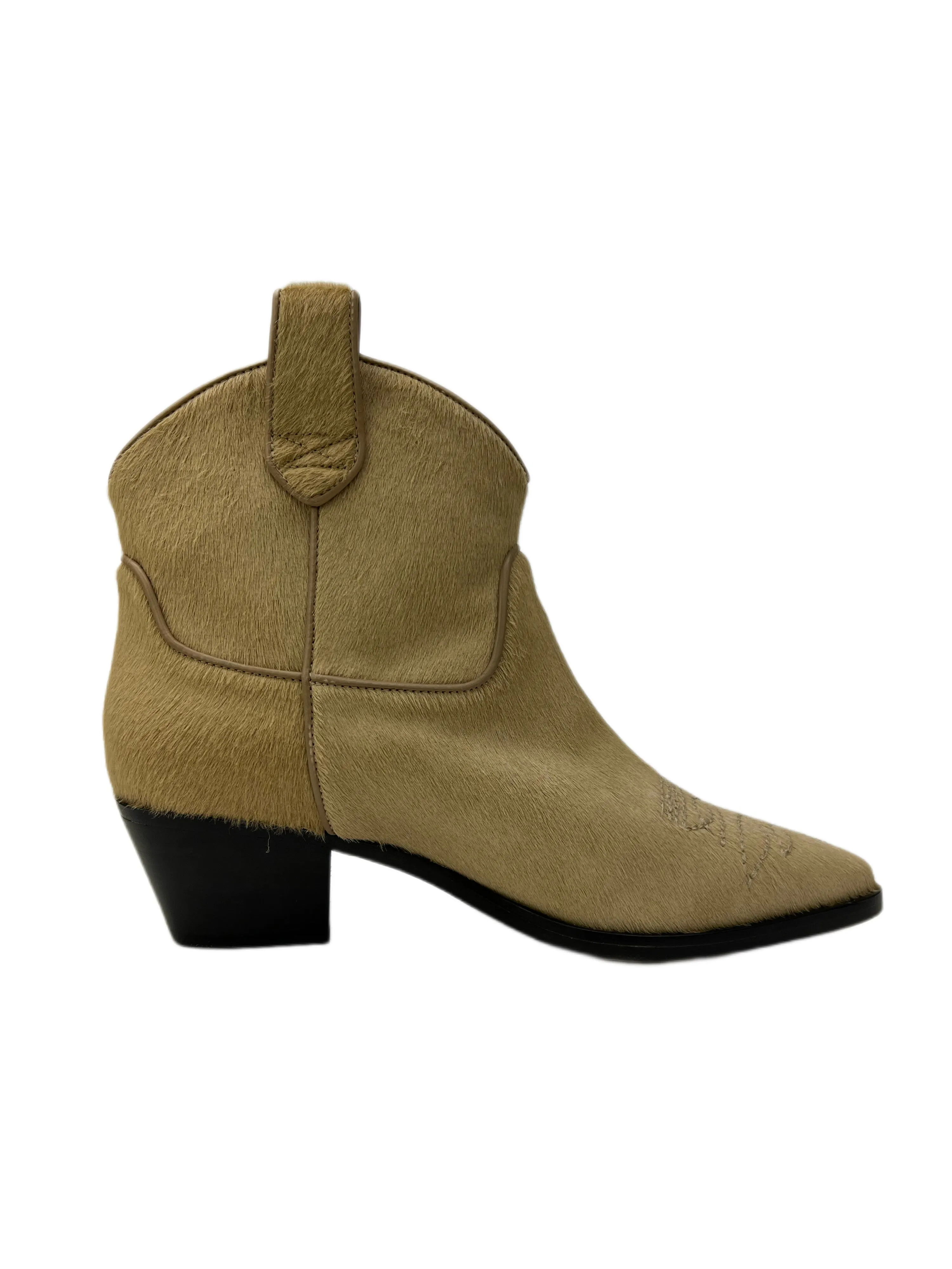 Max Mara Women's Cammello Atri Suede Cowboy Ankle Boots Size 7 NWB