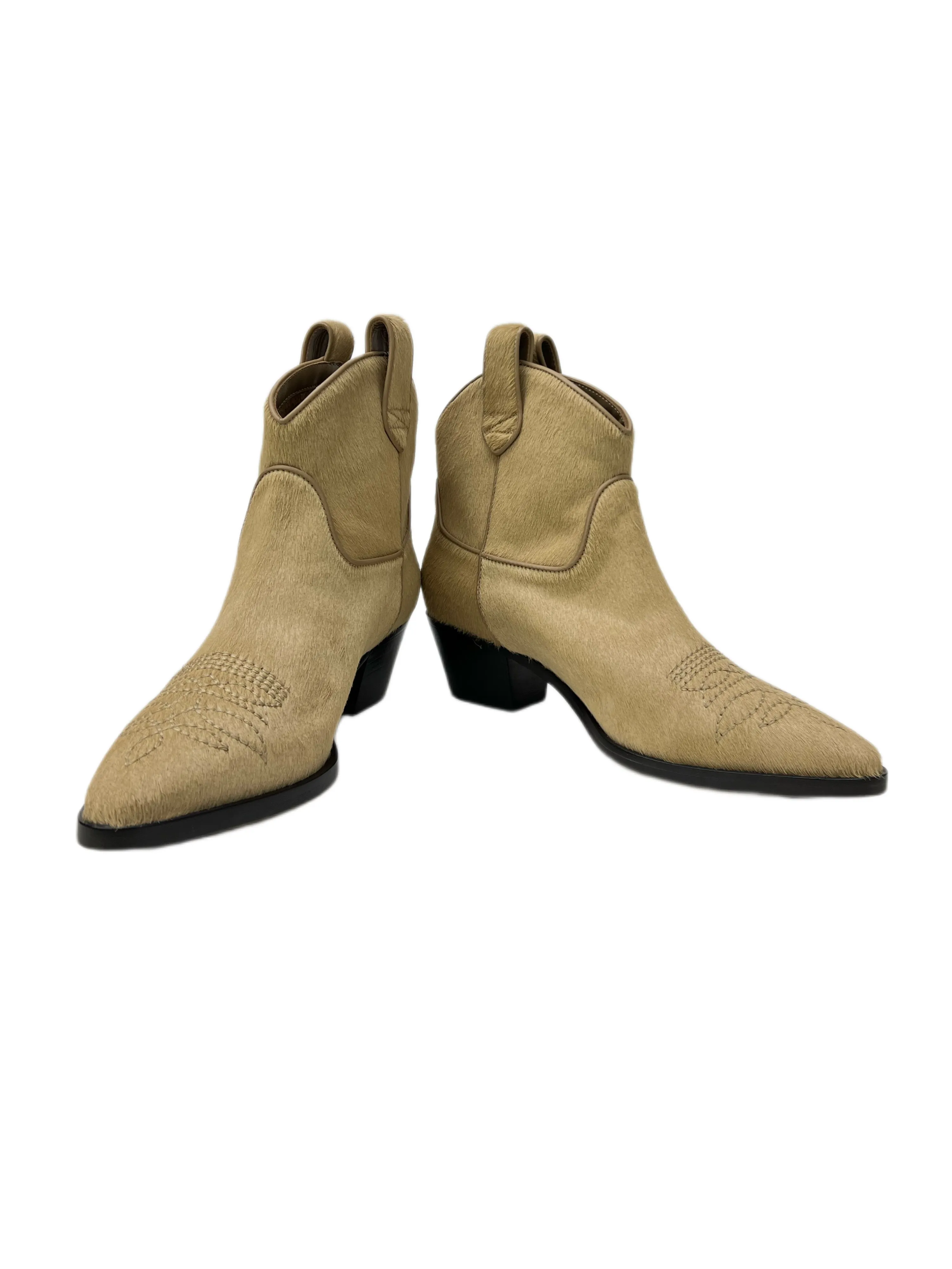 Max Mara Women's Cammello Atri Suede Cowboy Ankle Boots Size 7 NWB