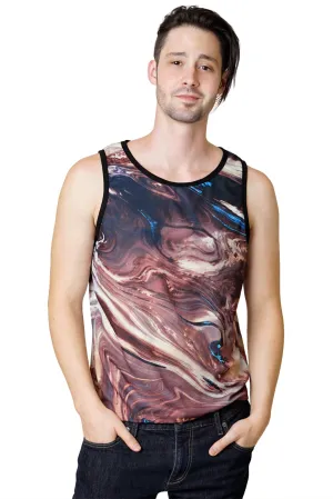 Mens Tank Top-Printed Athletic Performance-Satellite Map Clothing-Dasht-e Kavir