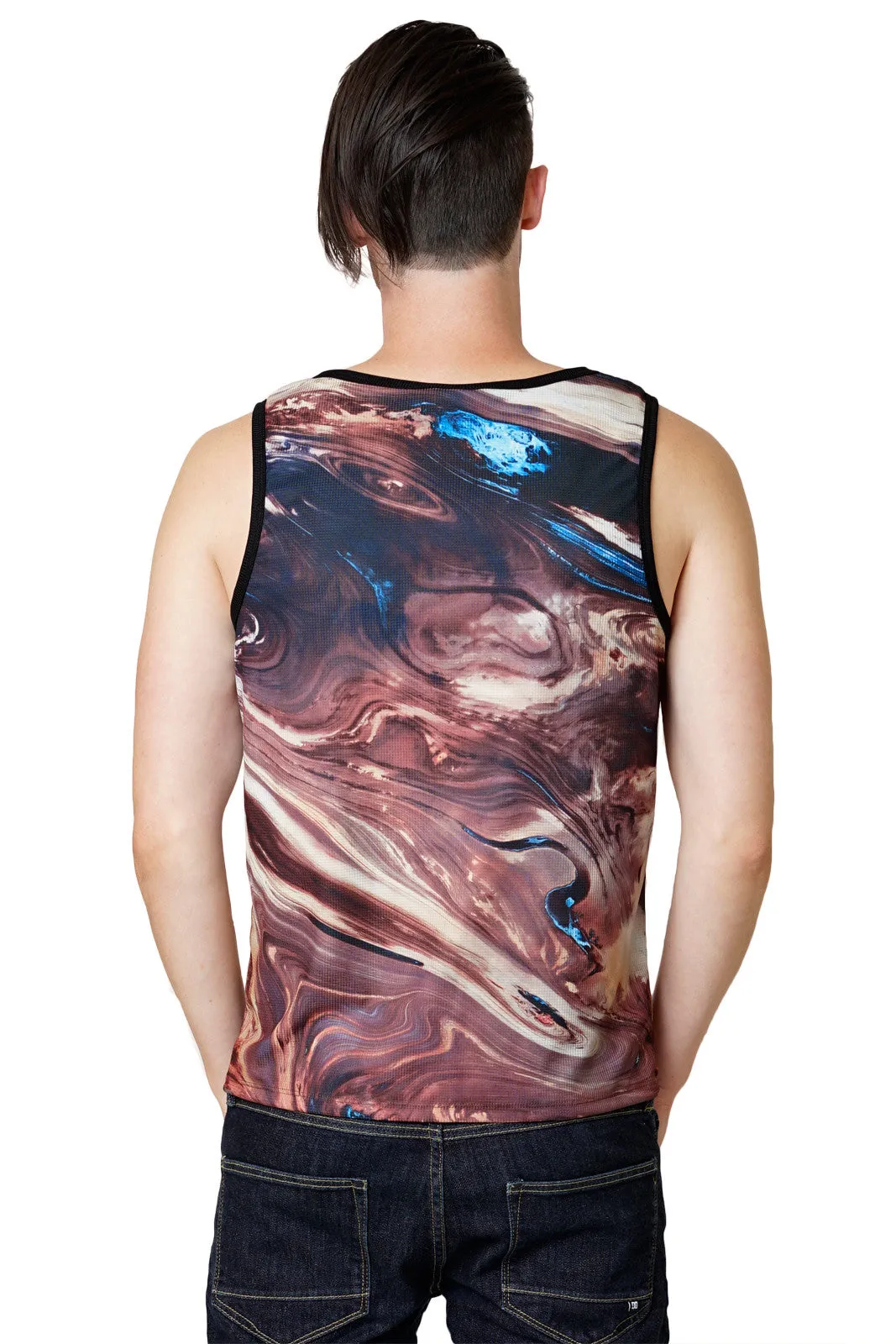 Mens Tank Top-Printed Athletic Performance-Satellite Map Clothing-Dasht-e Kavir