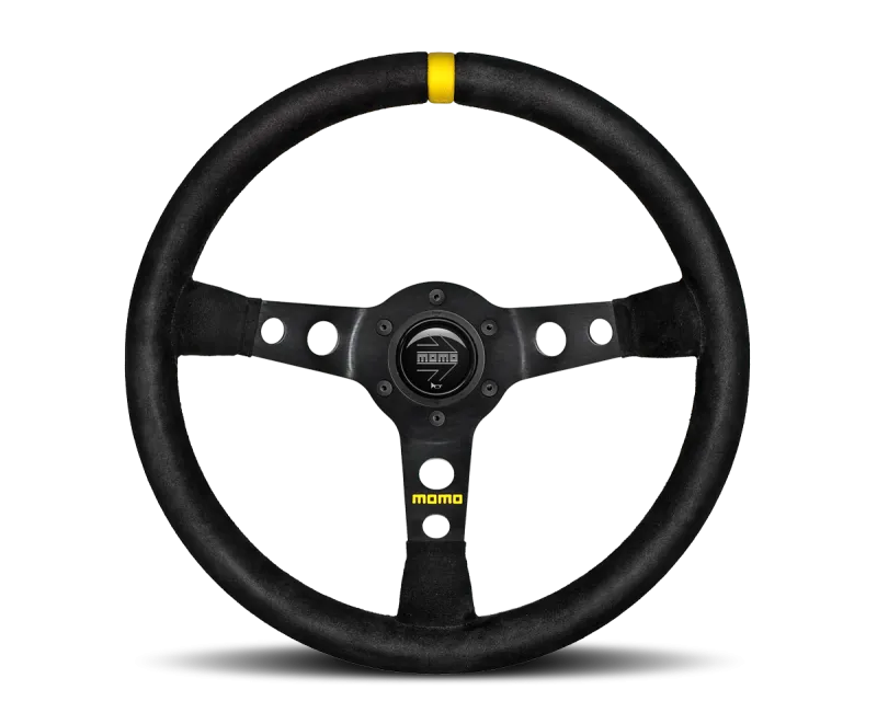 Momo MOD07 Steering Wheel 350 mm -  Black Suede/Black Spokes/1 Stripe