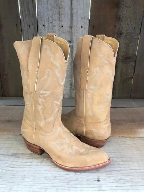 Natural Fine Suede All Over Stitch Tres Outlaws Men's Classic Boot 3990@