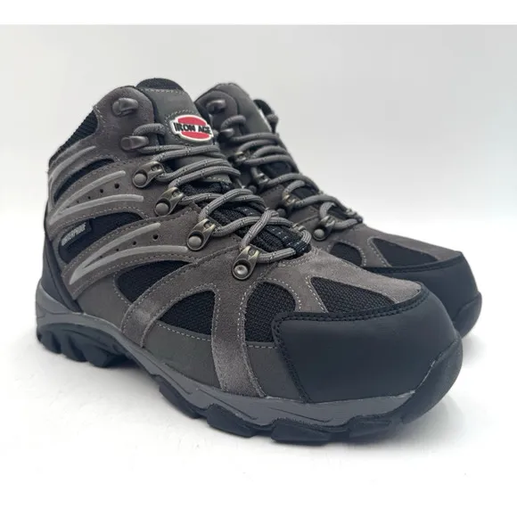 NEW Iron Age SURVEYOR Men's Hiking Boot Grey/Black US Size 7.5 Medium NIB