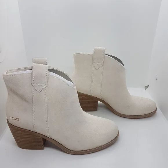New Toms Constance Suede Off White Bootie Sz 6