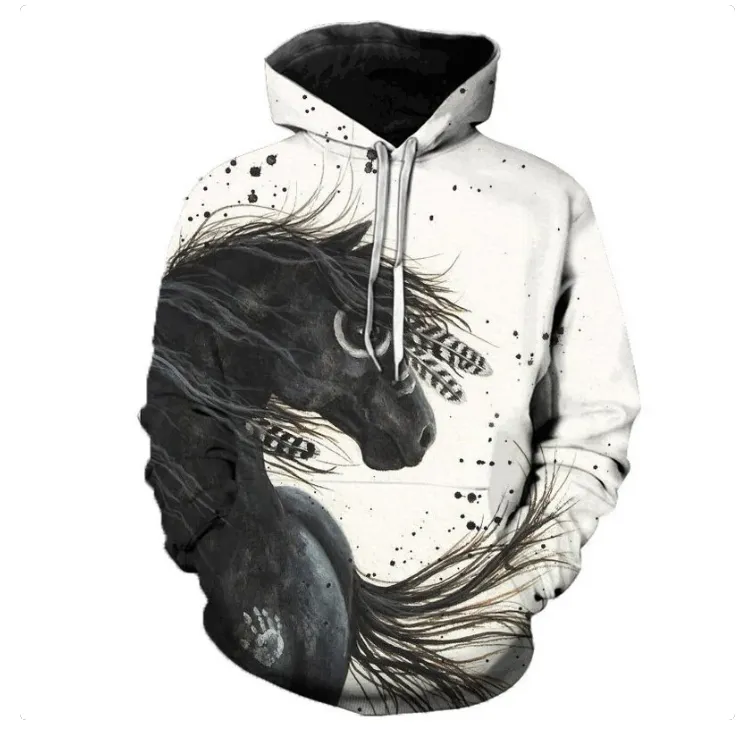 NEW Unisex Cucciolo & Cavallo Gia Majestic Spirit Horse Art Hoodie, Tag says XXL, Fits like an XL, Retails $83 