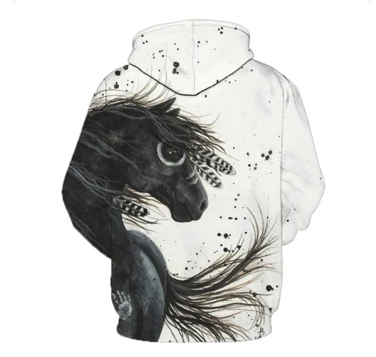 NEW Unisex Cucciolo & Cavallo Gia Majestic Spirit Horse Art Hoodie, Tag says XXL, Fits like an XL, Retails $83 