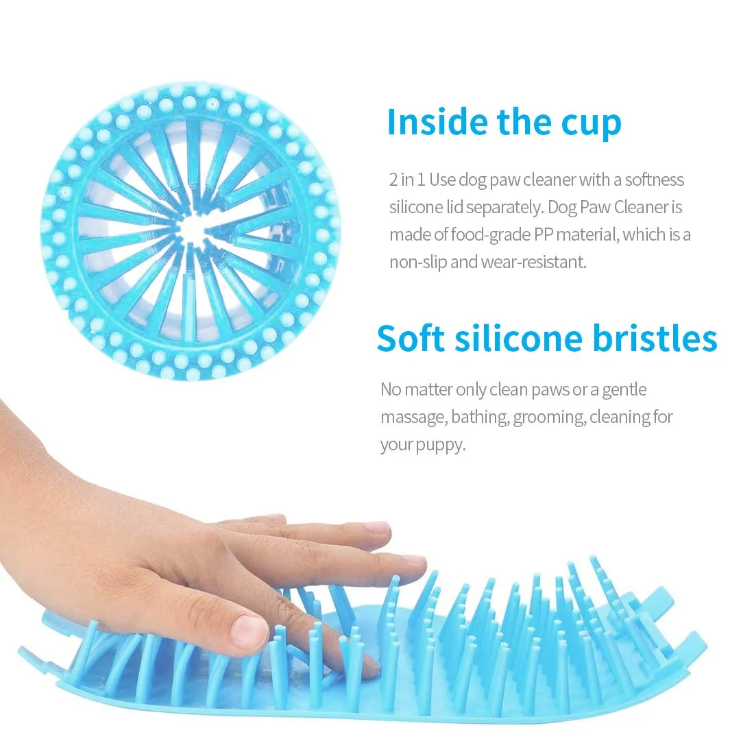 Newthinking Dog Paw Cleaner, Portable Paw Cleaner for Dogs with Silicone Grooming Brush, Quickly Washing Muddy Paws for Dogs and Cats (Medium)