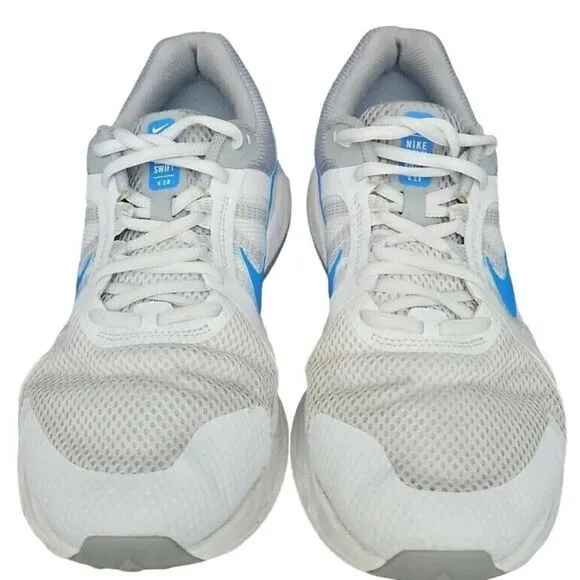 Nike RUN SWIFT v 2.0 White Blue Athletic Running Shoes Sneakers Men's Size 10.5