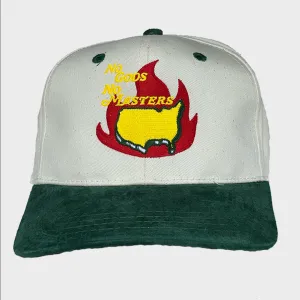 No Gods No Masters Cream/Green suede Custom Embroidered Hat SnapBack
