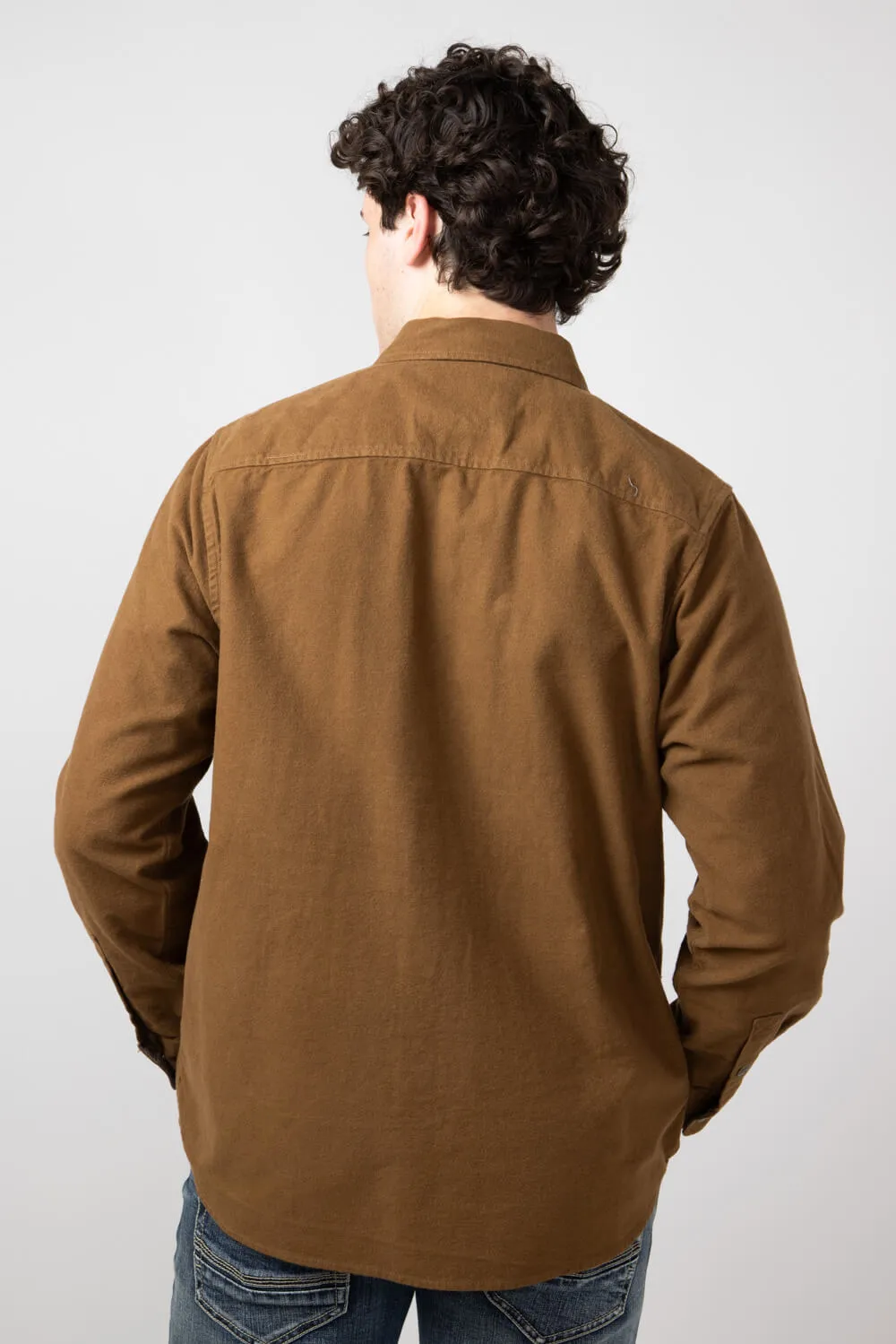 North River Suede Cotton Shirt for Men in Barn | NRM8057-BARN