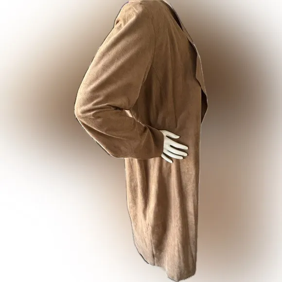 NWOT Women’s Chico’s full length faux suede brown duster/ jacket - size 3 (16/18