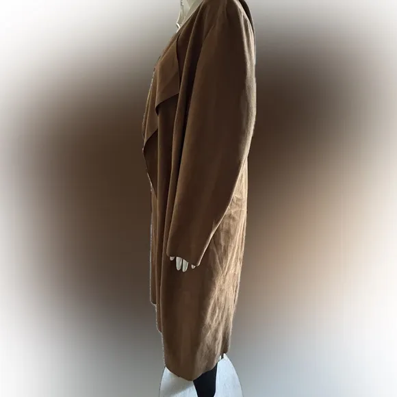 NWOT Women’s Chico’s full length faux suede brown duster/ jacket - size 3 (16/18