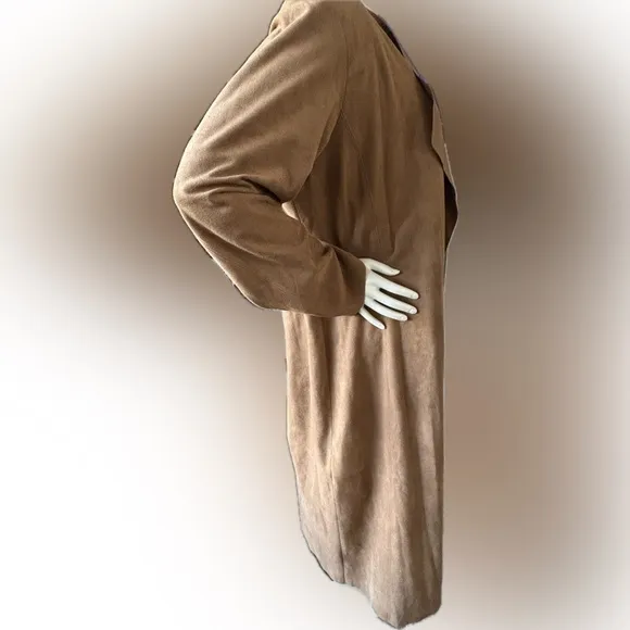 NWOT Women’s Chico’s full length faux suede brown duster/ jacket - size 3 (16/18