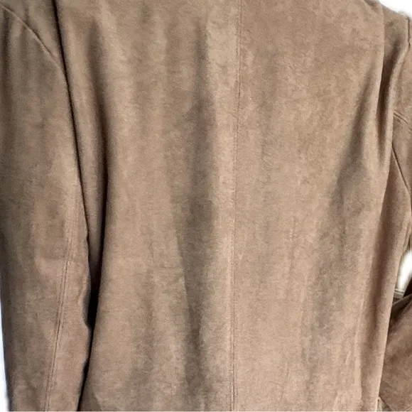 NWOT Women’s Chico’s full length faux suede brown duster/ jacket - size 3 (16/18
