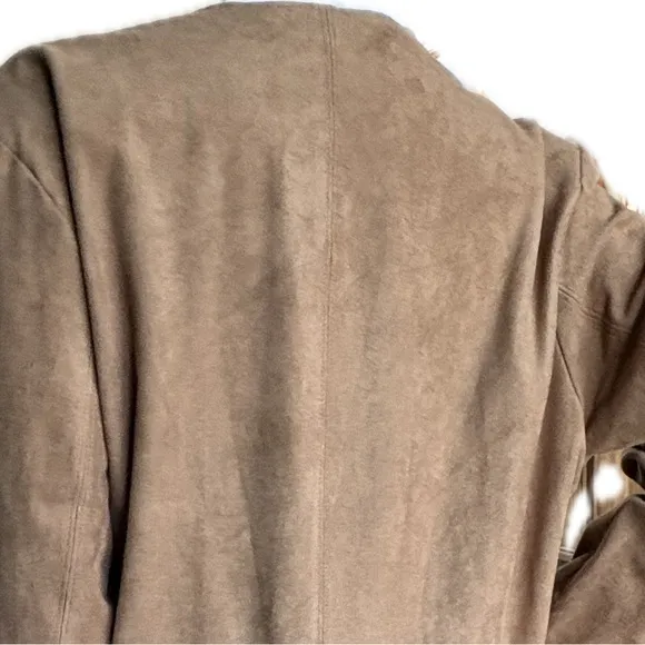 NWOT Women’s Chico’s full length faux suede brown duster/ jacket - size 3 (16/18