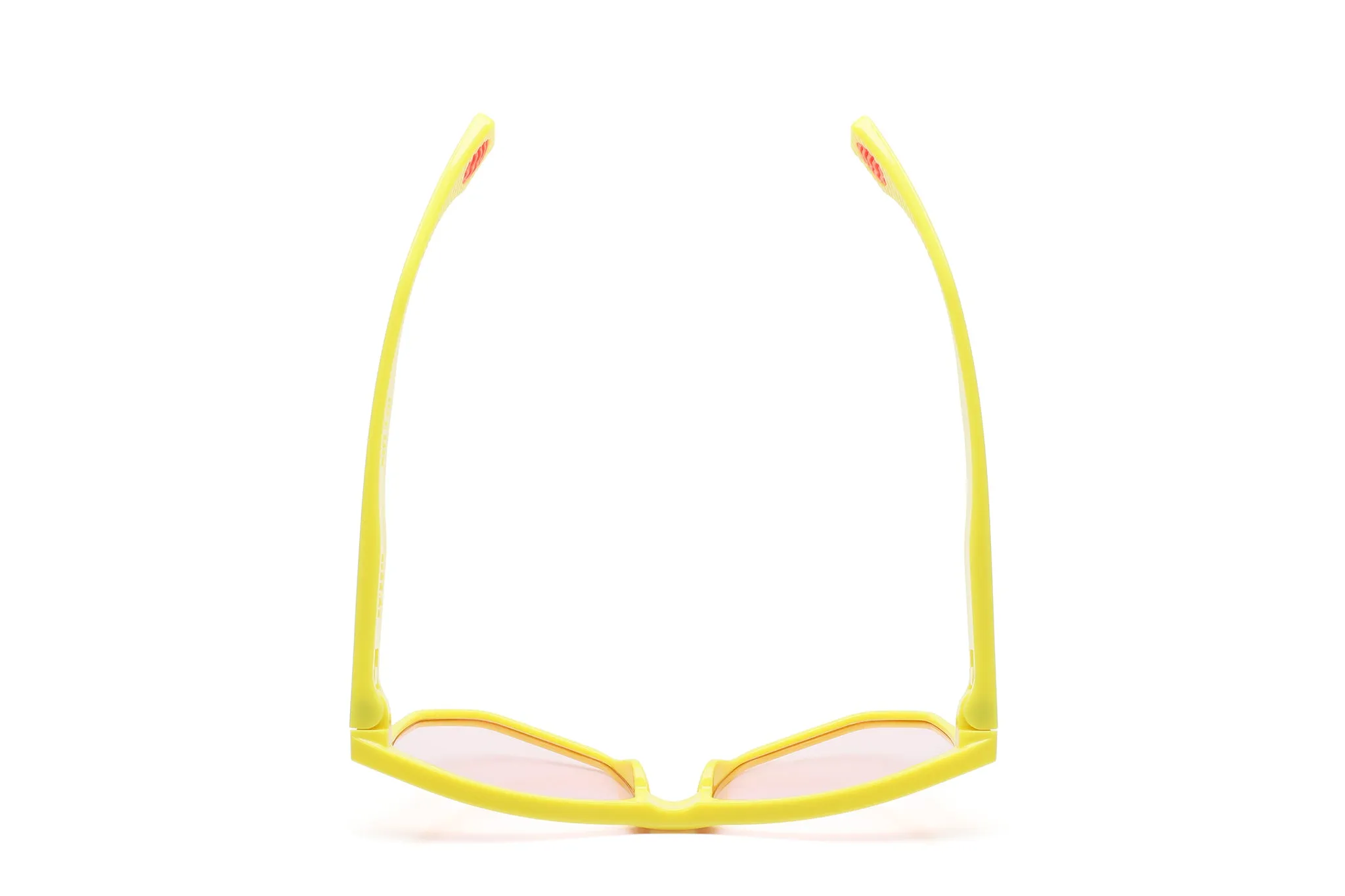 NYLAARN Bio-Yellow “Mud Flaps” Blend Sunglasses - Auto-Darkening Rosé-to-Gray   Blue Mirror Lens
