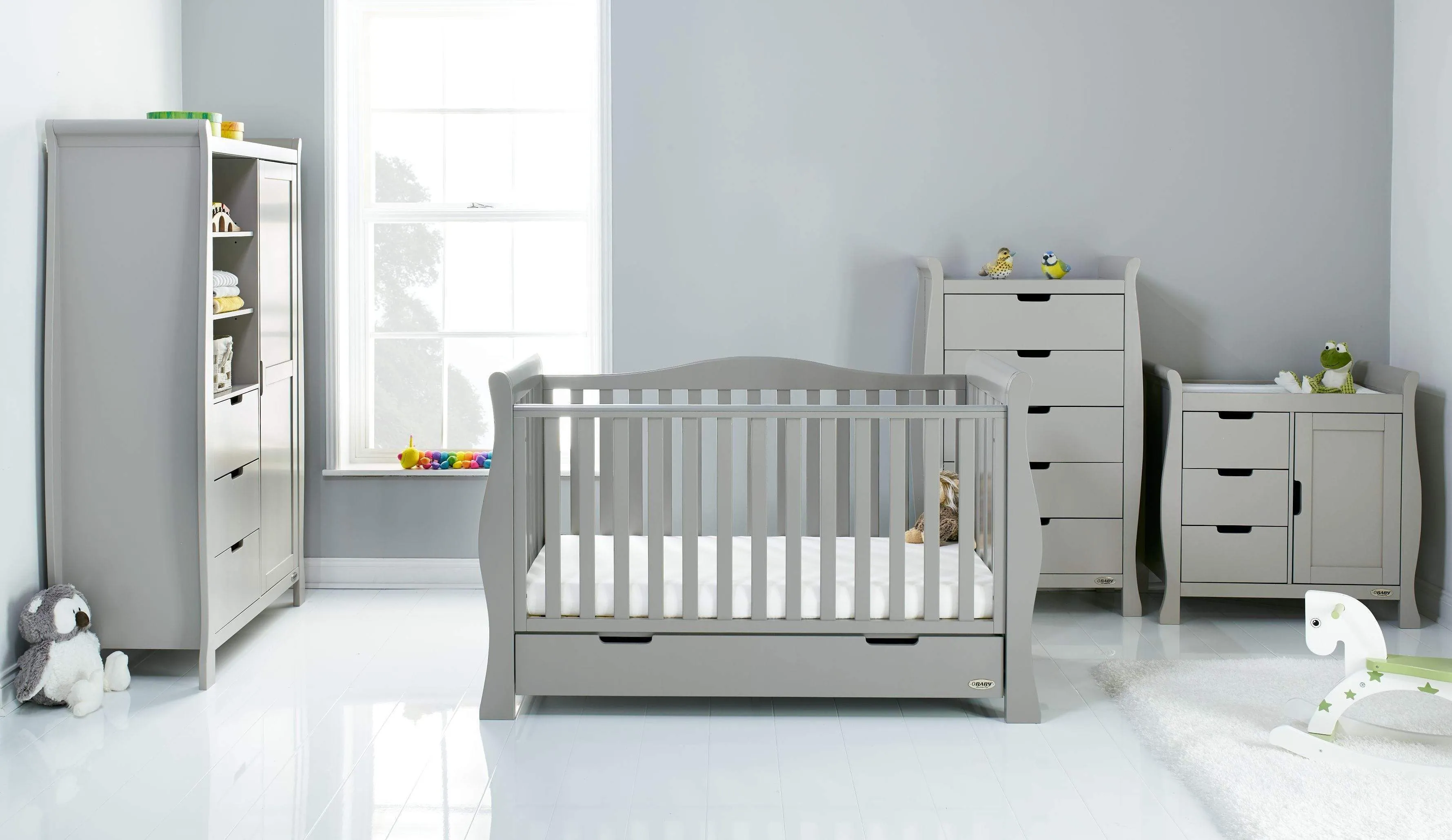 Obaby Stamford Luxe 4 Piece Room Set Warm Grey