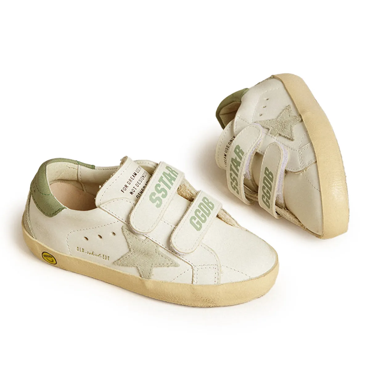 Old School White Ice Green Velcro Sneaker
