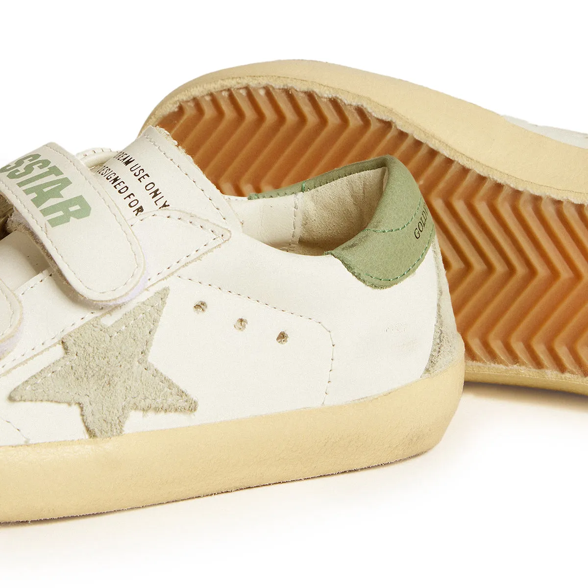 Old School White Ice Green Velcro Sneaker