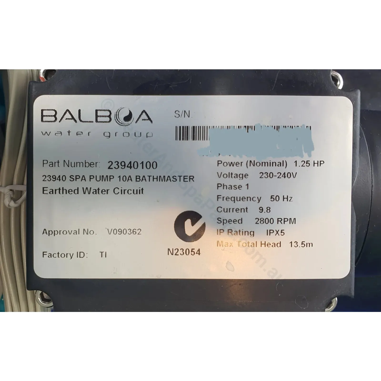 Onga Balboa 2394 1.25HP v2 Heated Spa Bath Pump - OBSOLETE - see listing