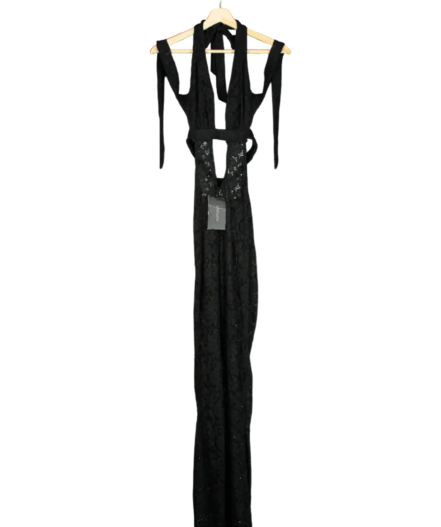 Outcast Black Suede Lace Jumpsuit UK XS