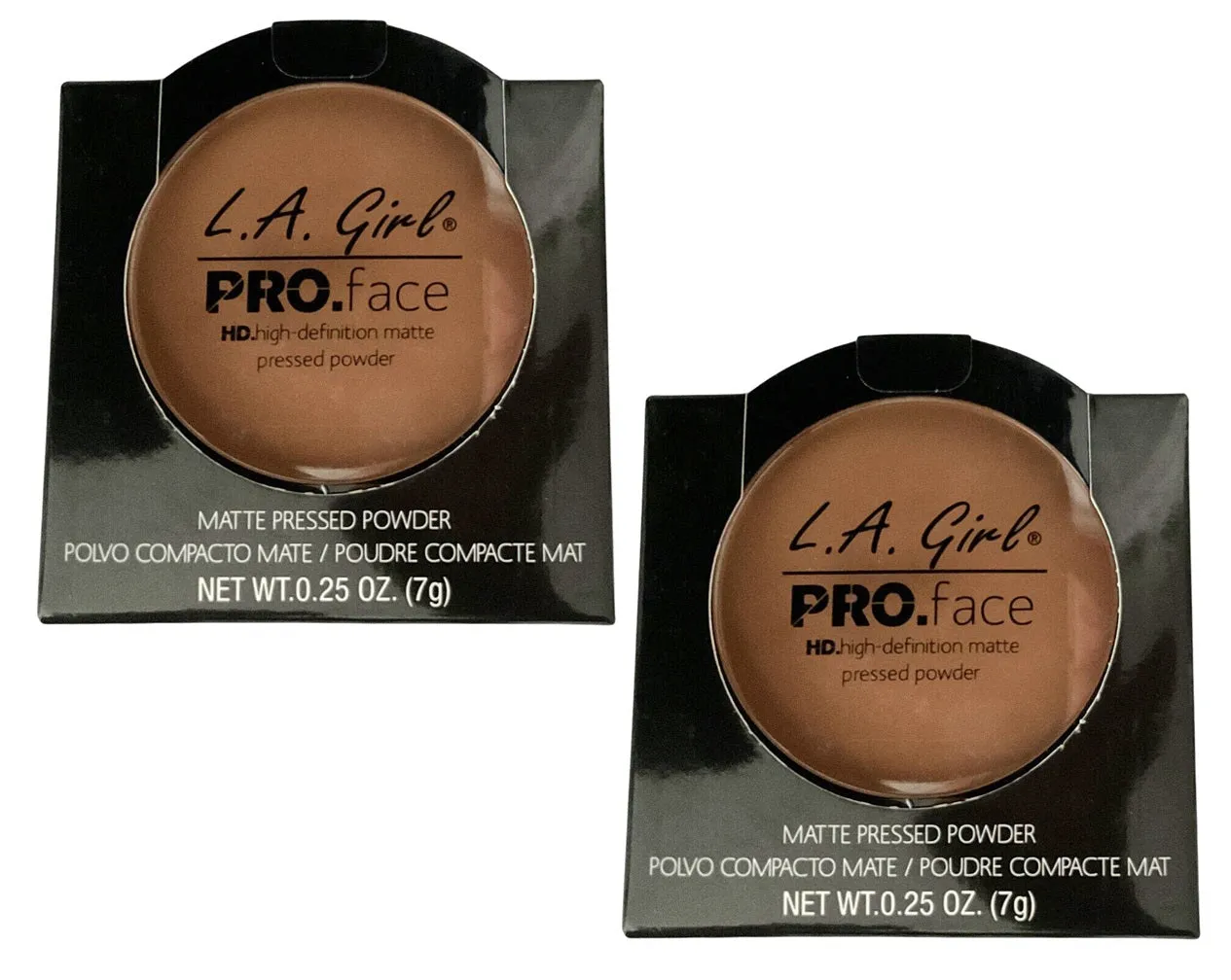 Pack of 2 L.A. Girl PRO Face High Definition Matte Pressed Powder, Warm Caramel GPP612