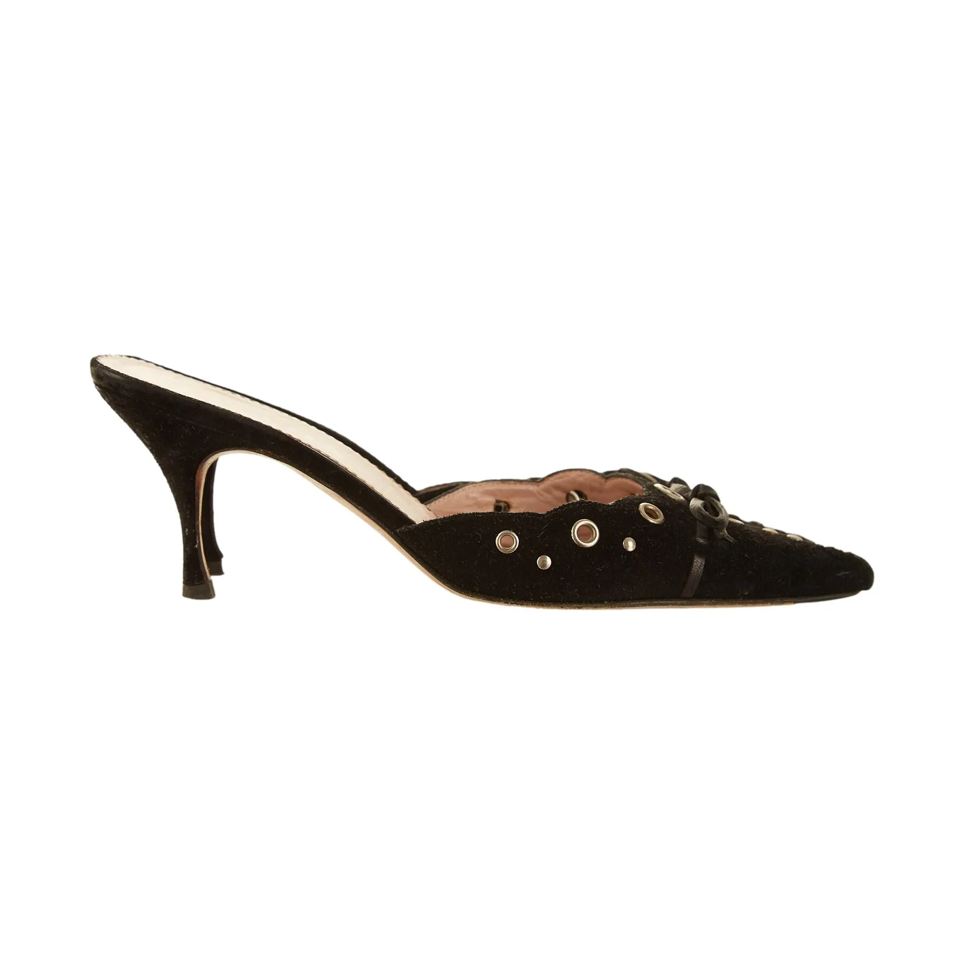 Prada Black Grommet Heels