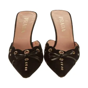 Prada Black Grommet Heels