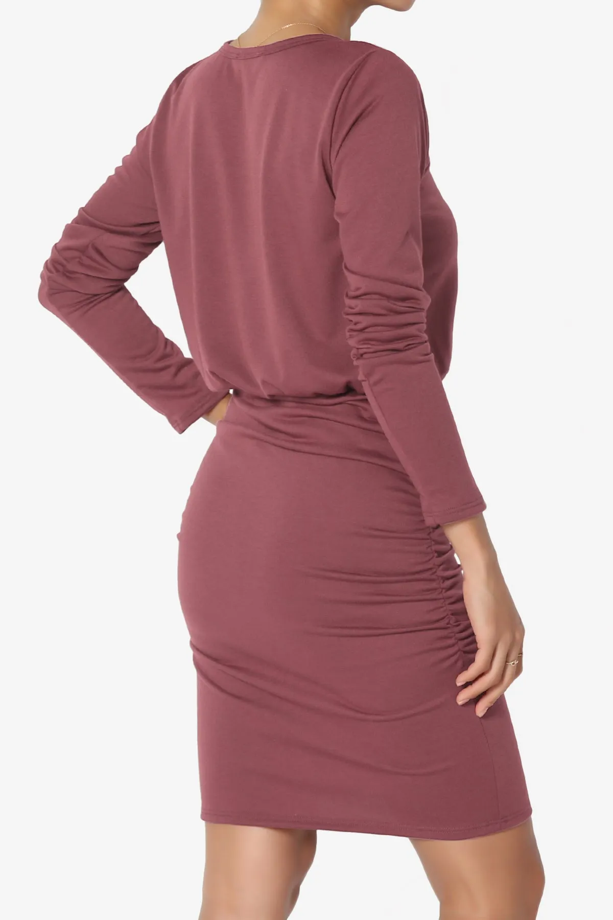 Prowl Ruched Long Sleeve T-Shirt Dress