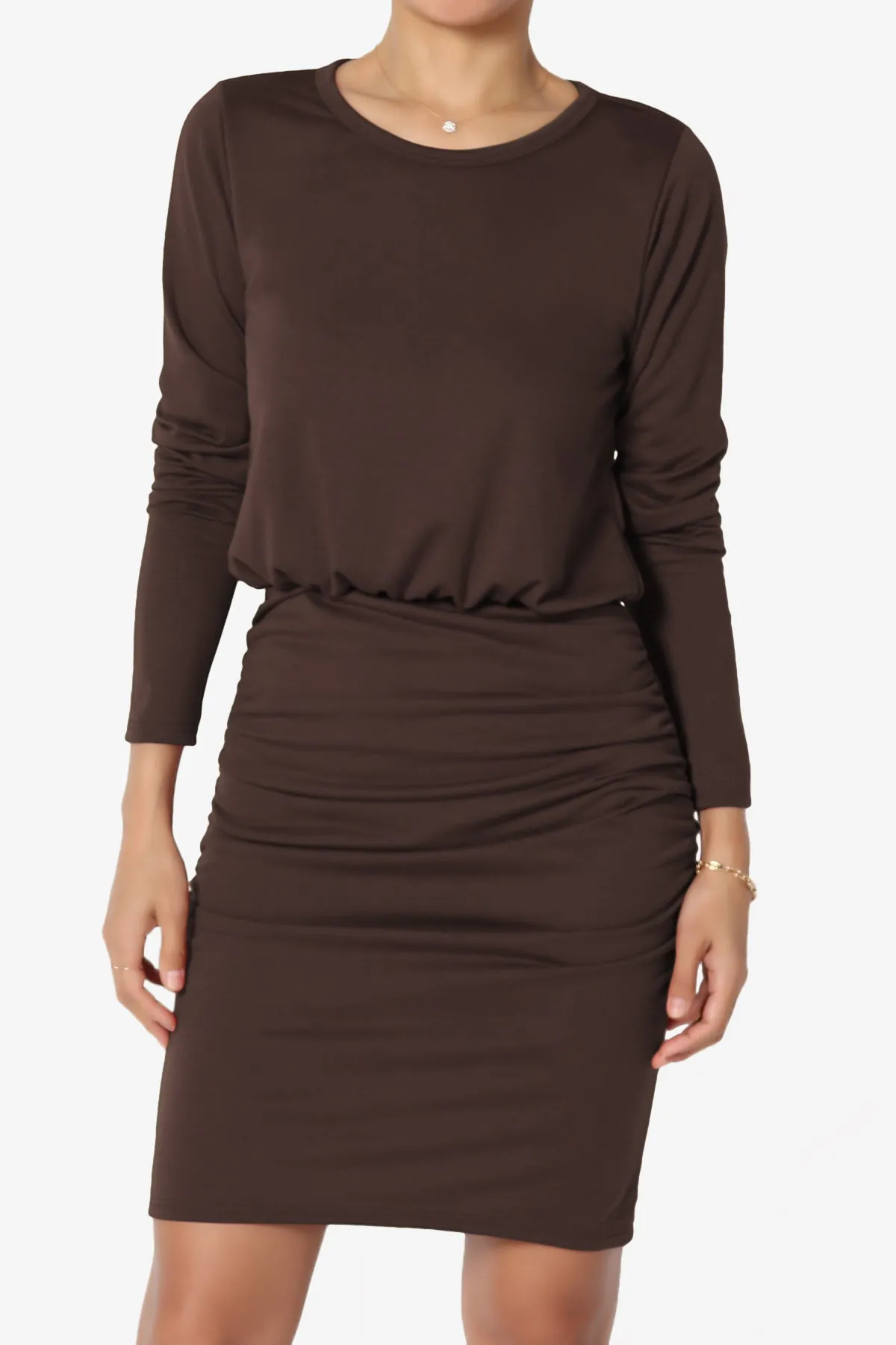 Prowl Ruched Long Sleeve T-Shirt Dress