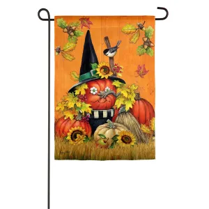 Pumpkin Witch Garden Suede Flag,14s9369