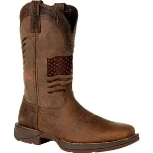 REBEL™ BY DURANGO® BROWN DISTRESSED FLAG EMBROIDERY WESTERN BOOT | Ddb0314