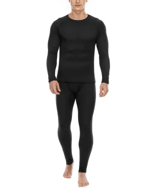 Roadbox Thermal Underwear for Men Microfleece Lined Long Johns Base Layer Sports Compression Top and Bottom Set