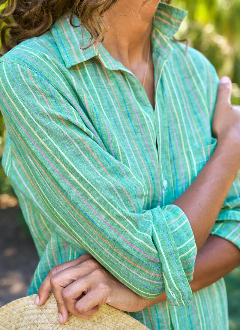 Rory Stripe Linen Shirtdress