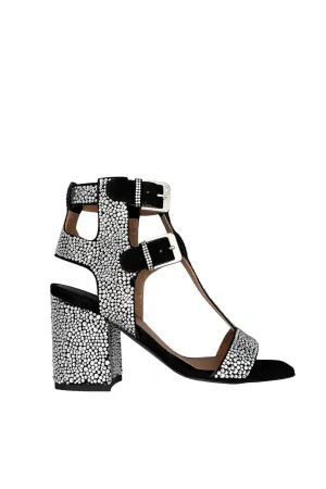 Sandra Block Heel | Black & Silver