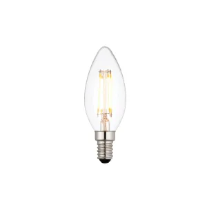 Saxby 76798 E14 LED filament candle dimmable 4W Clear glass & bright nickel plate 4W LED E14 Warm White