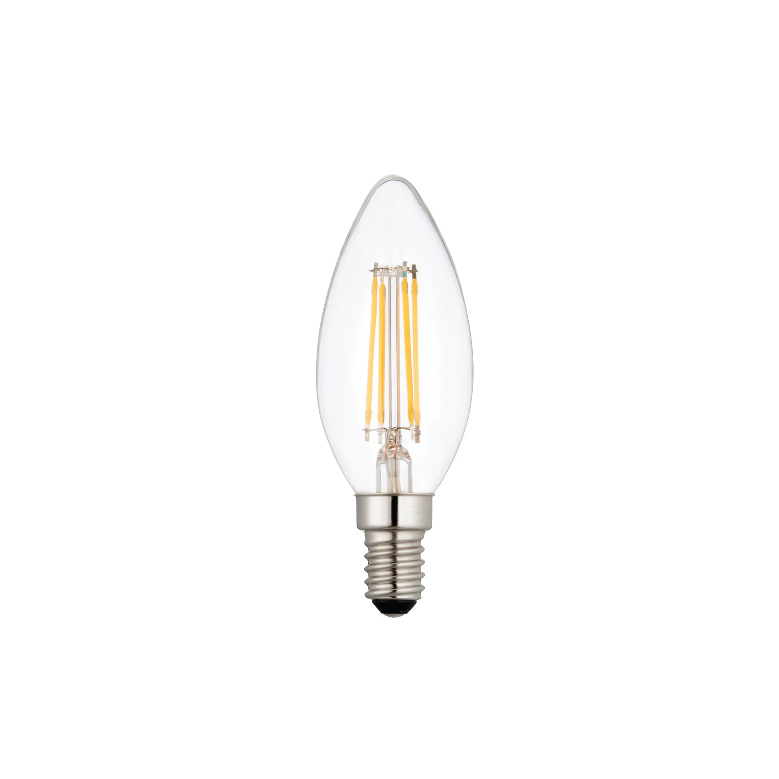 Saxby 76798 E14 LED filament candle dimmable 4W Clear glass & bright nickel plate 4W LED E14 Warm White
