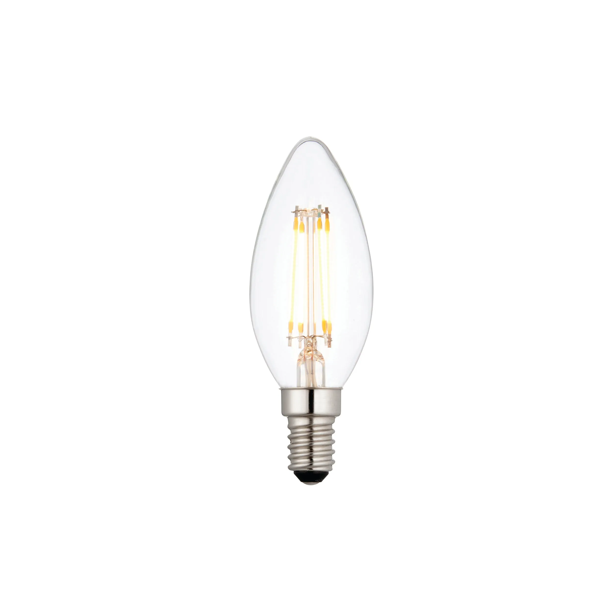 Saxby 76798 E14 LED filament candle dimmable 4W Clear glass & bright nickel plate 4W LED E14 Warm White
