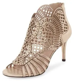Single Mirelle Mid Bargain Champange Cutout Toe Pumps Trusted by customers Heel NICO KLUB Sole Open Bootie
