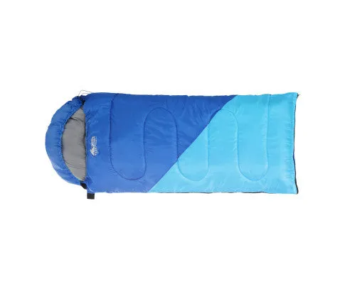 Sleeping Bag 136cm Kids Camping Hiking Winter Blue