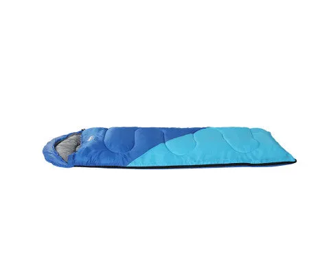Sleeping Bag 136cm Kids Camping Hiking Winter Blue