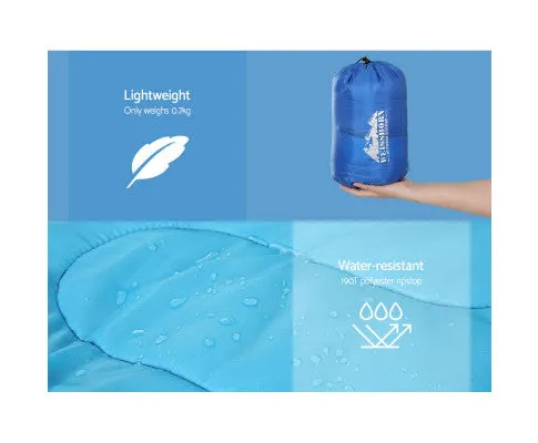 Sleeping Bag 136cm Kids Camping Hiking Winter Blue