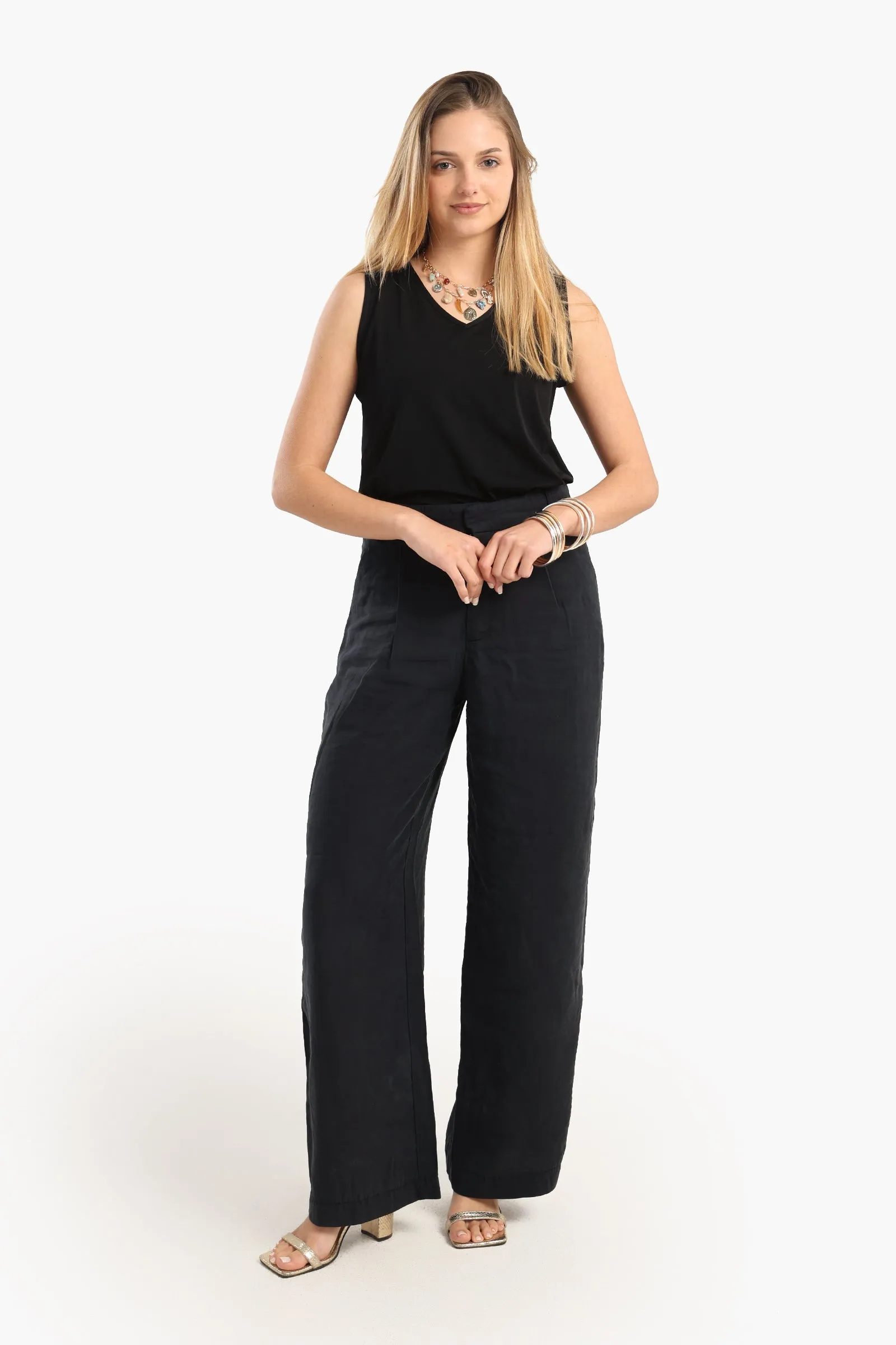 Sleeveless V-Neck Blouse