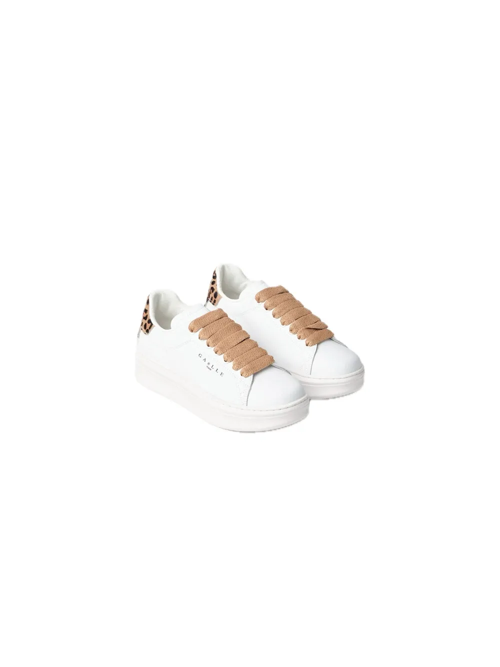 Sneakers Addict In Action Leather Con Inserto Animalier - Beige