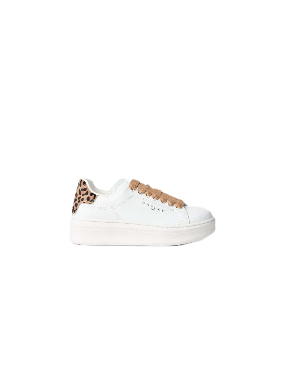 Sneakers Addict In Action Leather Con Inserto Animalier - Beige