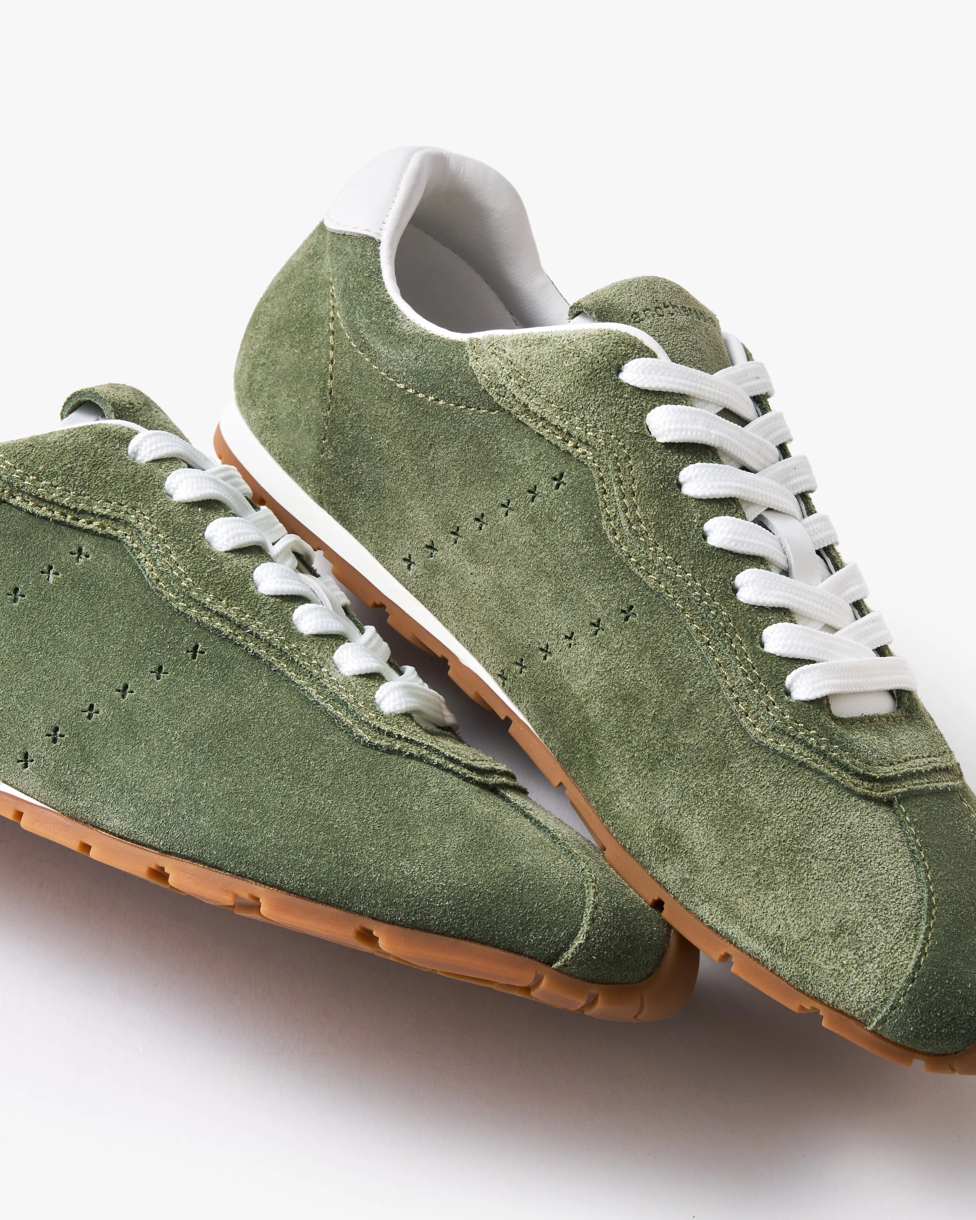 Softe Sneakers - Olive Suede