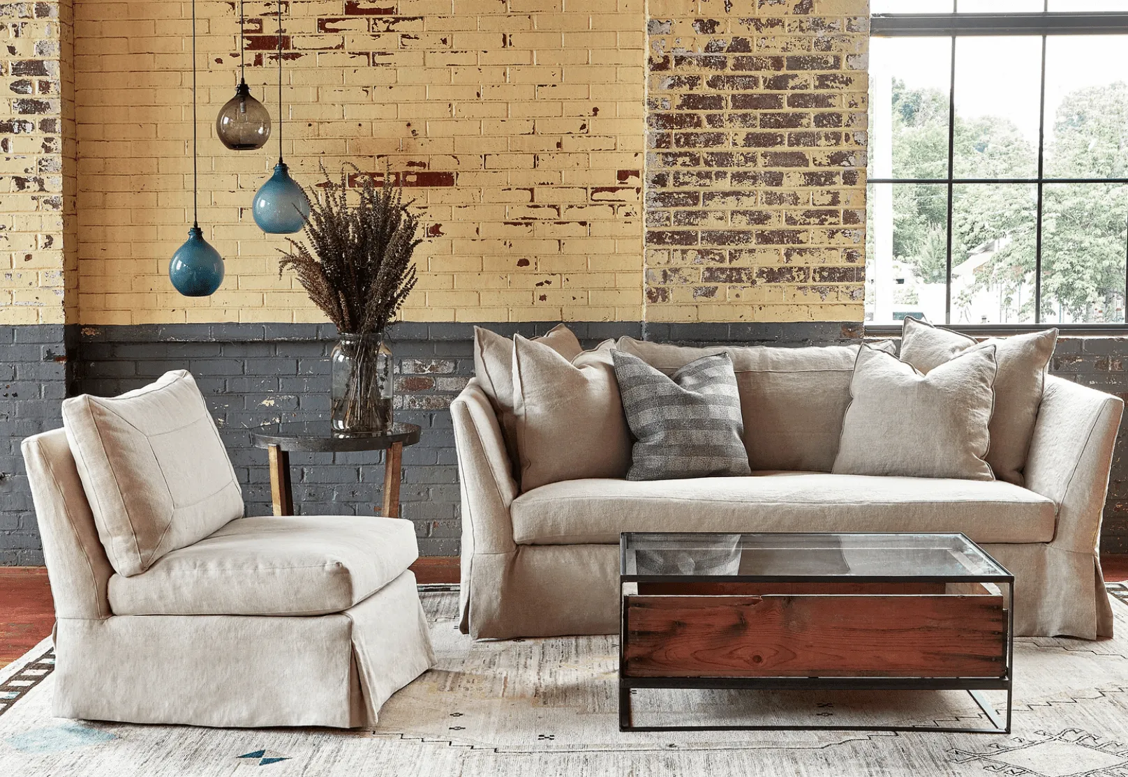 St. Bart's Armless Slipcovered Swivel Chair