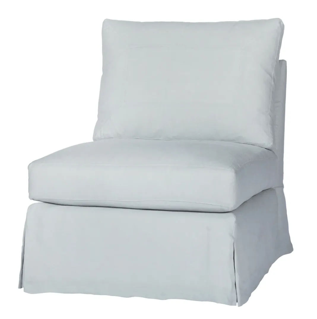 St. Bart's Armless Slipcovered Swivel Chair