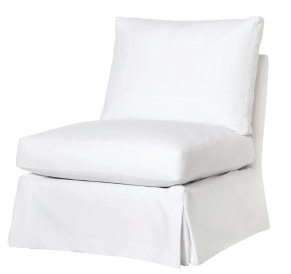 St. Bart's Armless Slipcovered Swivel Chair